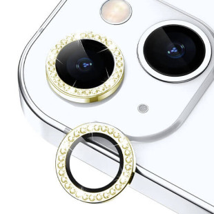 Película Shokan® LensProtector PremiumShield® Gold Glitter iPhone 13/14/15- Premium Shield